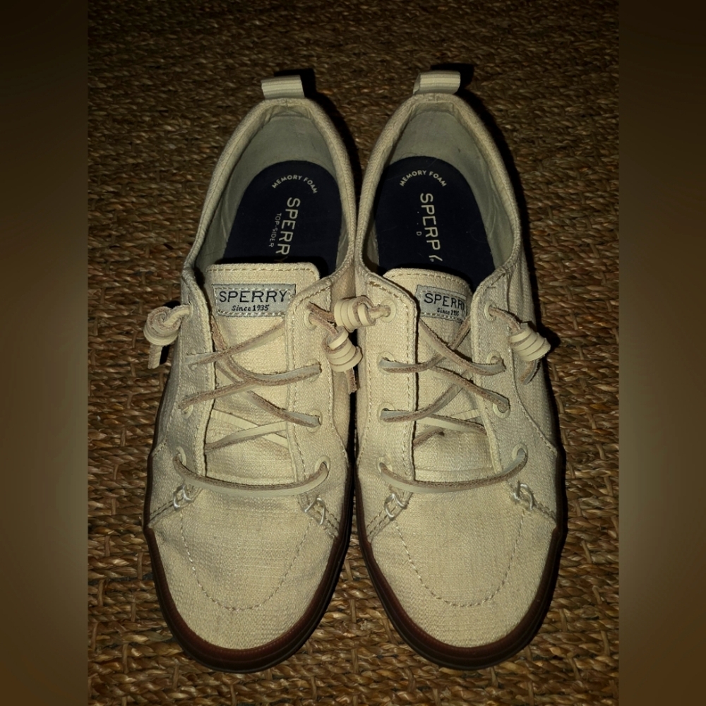 Sperry Womens Boat Shoe Top Sider Cream Color Size 7 -Worn Once